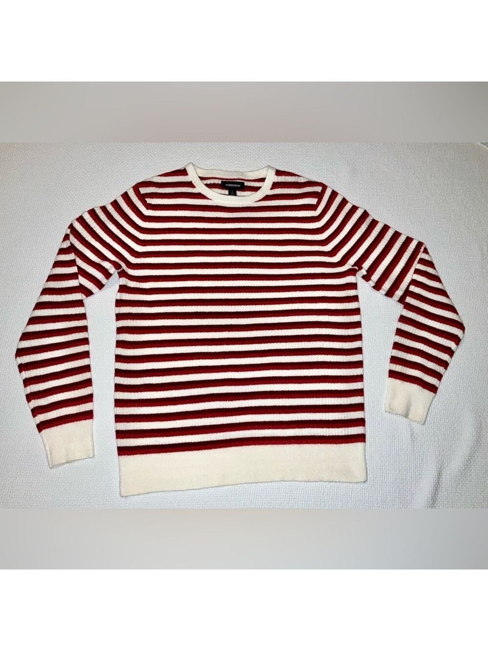 Nordstrom striped sweater - size large - alternating red and white stripes